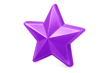 Aufkleber - Glossy purple star rendered digitally, floating against transparent backdrop, ideal for design work