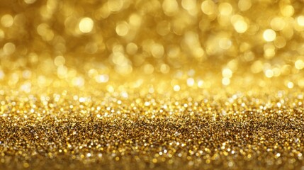 Poster - A shimmering background of golden glitter sparkles under bright illumination, perfect for celebration themes, parties, and creative projects, evoking a sense of joy and festivity.