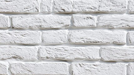 Poster - This bright white wall showcases a textured brick design with slight variations in surface, creating depth and a contemporary feel. Ideal for modern interior settings.