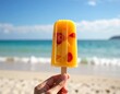 夏の海辺でひんやり：フルーツたっぷりアイスキャンディ