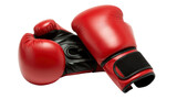 Pair of Red Boxing Gloves on Transparent Background