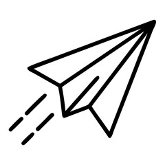 Poster - A simple line drawing of a paper airplane in flight with dashed lines indicating motion and speed effect
