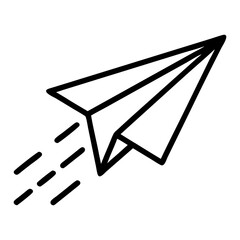 Poster - A simple line drawing of a paper airplane with motion lines indicating forward movement and direction