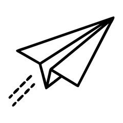 Poster - A simple outline of a paper airplane soaring through the air with trailing lines indicating motion and speed