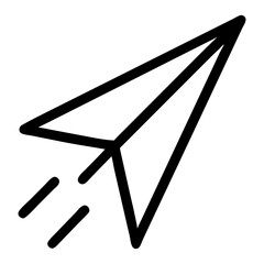 Poster - Illustration of a minimalist paper airplane with motion lines indicating forward movement and flight path