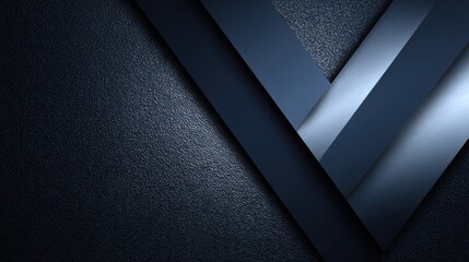Poster - This artwork presents a dynamic arrangement of geometric shapes layered in varying shades of blue and gray. The textured black background enhances the contrast, creating a visually engaging piece.