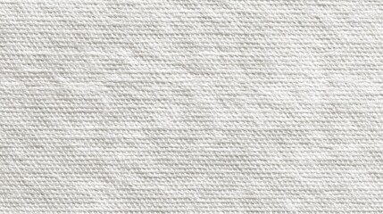 Poster - A plain white canvas textile is spread out, showcasing its textured surface. Natural light enhances its features, inviting creativity for various artistic applications.