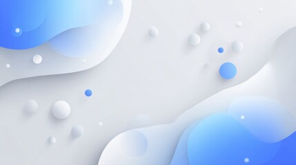 Fototapete - A vibrant abstract design features smooth curves and spherical shapes in various shades of blue and white. This background creates a calming effect suitable for digital projects.