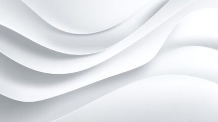 Poster - Light gently highlights the smooth, flowing curves on a white surface, creating an elegant and tranquil ambiance perfect for modern design aesthetics.
