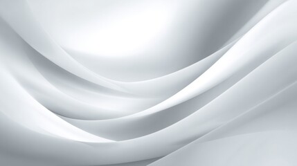 Poster - Delicate waves of white fabric cascade gracefully, creating a sense of tranquility in a luxurious environment. The smooth texture and soft light enhance the serene vibe.