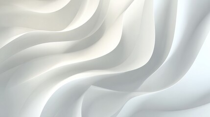 Poster - Curved white forms flow gracefully, creating an elegant abstract design that adds a serene and modern touch to any space. The soft textures enhance tranquility.