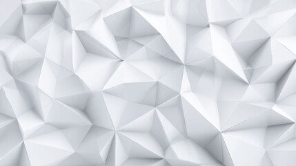 Poster - A modern interior design element features a textured white wall with geometric facets and sharp angles, creating a sophisticated visual effect in a contemporary space.