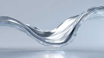 Poster - Fluid dynamics creates smooth, flowing shapes as the liquid twists and turns, capturing light in shimmering reflections. The scene evokes a sense of tranquility and motion.