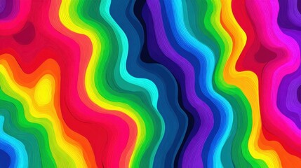 Poster - Waves of vivid colors flow seamlessly, showcasing a gradient of shades from bright red to deep blue. Each curve dances with energy, creating a dynamic, artistic display of motion and light.