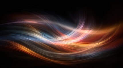 Fototapete - Vibrant colors intertwine and flow smoothly against a dark backdrop, creating an enchanting visual display that captivates the viewer's attention and imagination.