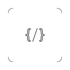 Poster - Vector art of a programming code symbol with curly braces and a slash, representing coding