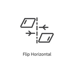 Poster - Vector art of flip horizontal icon with arrows indicating reflection