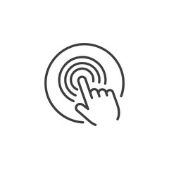 Poster - Vector art of finger clicking on a target icon