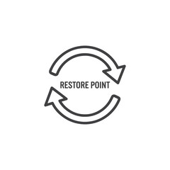 Poster - Vector art of restore point symbol with circular arrows