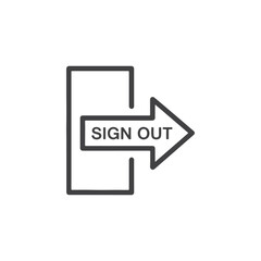 Poster - Vector art of sign out icon with an arrow indicating exit