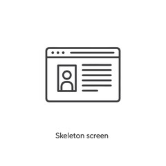 Poster - Vector art of skeleton screen wireframe for web page design