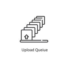 Poster - Vector art of upload queue icon showing files waiting to be transferred