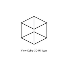 Poster - Vector art of a wireframe cube icon representing 3d view