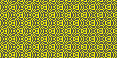 Poster - Minimal Overlapping Pattern geometric diamond waves colorful abstract circle wave line. Blue seamless tile stripe geometric create retro line pattern background.