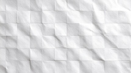 Poster - A textured surface made of crumpled white paper creates an array of squares, casting subtle shadows that highlight the intricacy of its design, filled with softness and depth.