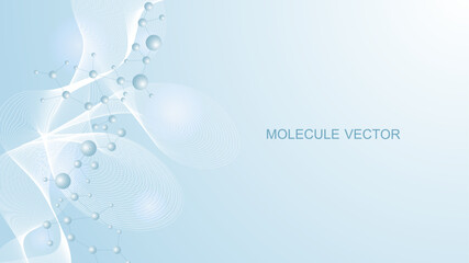 Poster - Structure molecule and communication Dna, atom, neurons. Science concept for your design. Connected lines with dots. Medical, technology, chemistry, science background. illustration.