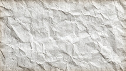 Poster - Crumpled white paper creates an interesting texture, softly illuminated by natural light, showcasing its unique creases and shadows. Ideal for creative projects or backgrounds.