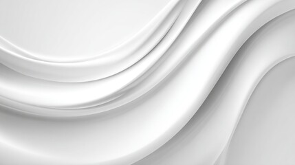 Poster - Soft, flowing curves in shades of white form a harmonious and minimalistic abstract background. This design evokes tranquility and sophistication in various contexts.