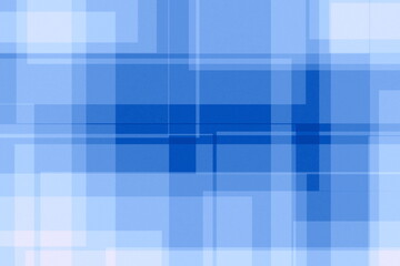 Poster - Connected square frames of blue iridescent colors on a white background