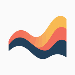 Poster - Abstract wavy shapes in warm colors, modern design element for data visualization or branding