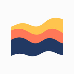 Poster - Abstract layered waves in warm colors, modern minimalist design for graphic backgrounds