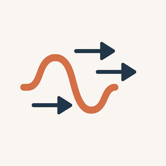 Poster - Abstract concept of data flow and progress with stylized lines and arrows