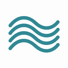 Poster - Stylized teal waves graphic representing water flow or movement