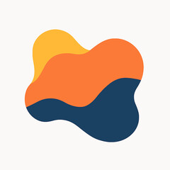 Poster - Abstract organic shapes in warm colors, modern fluid design for branding and background.