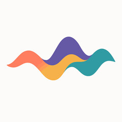 Poster - Abstract colorful wavy lines forming a dynamic sound wave or data visualization