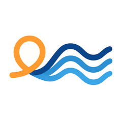 Poster - Abstract flowing lines resembling waves and a loop