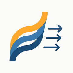 Poster - Abstract flow of data or energy with directional arrows indicating progress and movement