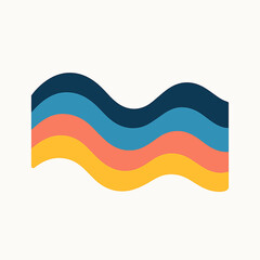 Poster - Abstract flowing waves in warm and cool colors create a modern graphic design element