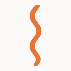Poster - Abstract organic wavy line shape in orange on white