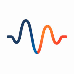 Poster - Abstract waveform graphic with gradient transitioning from blue to orange, representing data or sound.