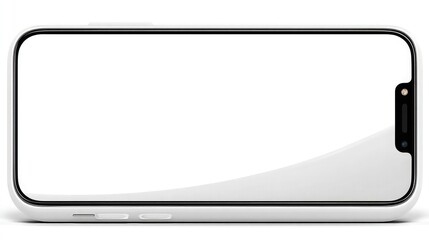 Modern smartphone with blank screen in landscape orientation