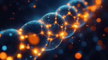 Fototapete - Visual representation of molecular structures emitting bright lights in a cosmic setting
