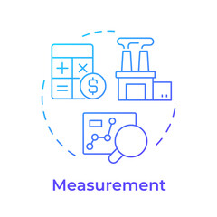 Poster - Measurement blue gradient concept icon. Resources data gathering. Step in capacity organization processes. Round shape line illustration. Abstract idea. Graphic design. Easy to use in presentation