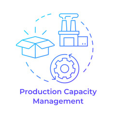 Poster - Production capacity management blue gradient concept icon. Aligning manufacturing capabilities with demand. Round shape line illustration. Abstract idea. Graphic design. Easy to use in presentation