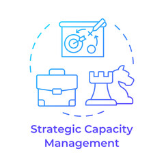 Poster - Strategic capacity management blue gradient concept icon. Sufficient capacity to meet future growth. Round shape line illustration. Abstract idea. Graphic design. Easy to use in presentation