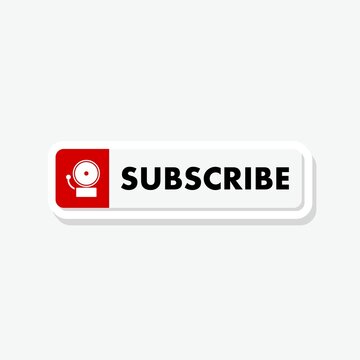 Subscribe simple icon sticker isolated on gray background